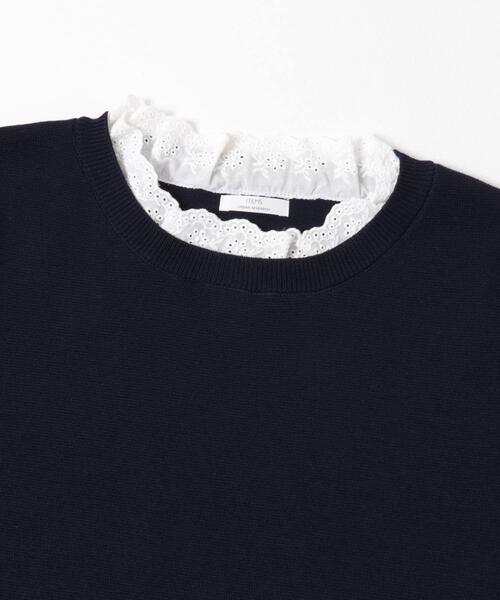 ITEMS URBANRESEARCH(アイテムズ アーバンリサーチ)の「ミラノリブフリルドッキングニット(ニット/セーター・レディース・グレー系その他/ネイビー/ベージュ・FREE)」の20枚目の写真