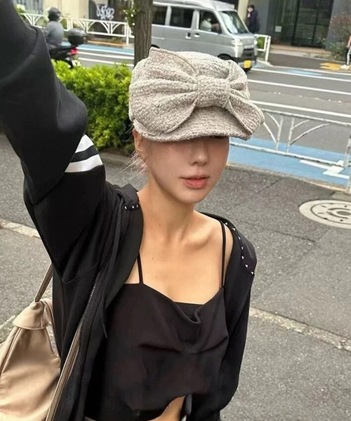 SANSeLF（サンセルフ）の「【SANSeLF】 ブークレリボンキャスケット ボリュームクラウン saa25a091（キャップ・レディース・ライトベージュ/ブラック・FREE）」の5枚目の写真