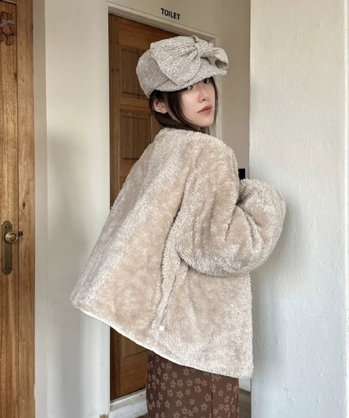 SANSeLF（サンセルフ）の「【SANSeLF】 ブークレリボンキャスケット ボリュームクラウン saa25a091（キャップ・レディース・ライトベージュ/ブラック・FREE）」の7枚目の写真