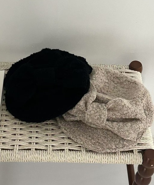 SANSeLF（サンセルフ）の「【SANSeLF】 ブークレリボンキャスケット ボリュームクラウン saa25a091（キャップ・レディース・ライトベージュ/ブラック・FREE）」の11枚目の写真