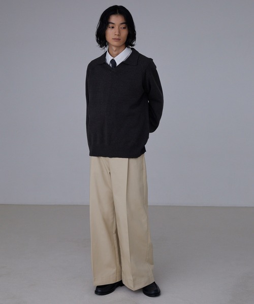 LUENNA（ルエナ）の「【LUENNA】Wide Straight Chino Pants / ワイドストレートチノパンツ（チノパンツ・メンズ・ベージュ/ブラック・S/M/L）」の15枚目の写真