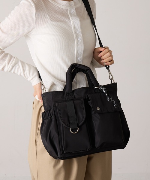 COLDE (コルデ)の「【COLDE】6ポケットトートバッグ 3251-378-1(トートバッグ・レディース・グレー/カーキ/ブラック・FREE)」の2枚目の写真