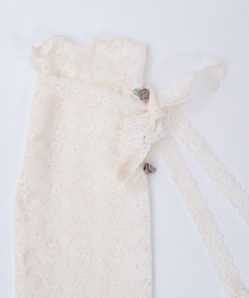 axes femme（アクシーズファム）の「ローズ×リボンレースソックス（ソックス/靴下・レディース・ブラック/キナリ・FREE）」の8枚目の写真