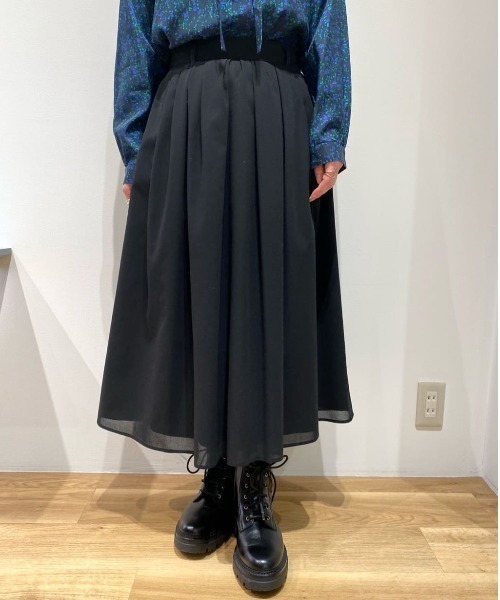 human woman(ヒューマンウーマン)の「◆TR強撚トロタックフレア(スカート・レディース・ブラック系その他3/ブラック・MEDIUM)」の9枚目の写真