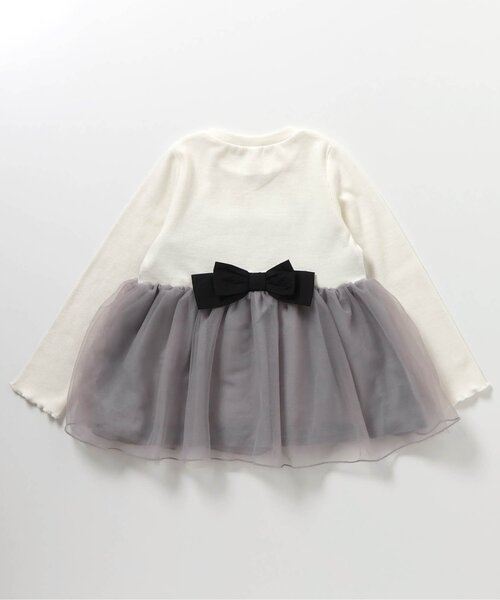 apres les cours（アプレレクール）の「【ジュニア対応】ネコモチーフチュールドッキングトップス（Tシャツ/カットソー・キッズ・ブラック/アイボリー・80/90/100/110/120/130/140）」の15枚目の写真