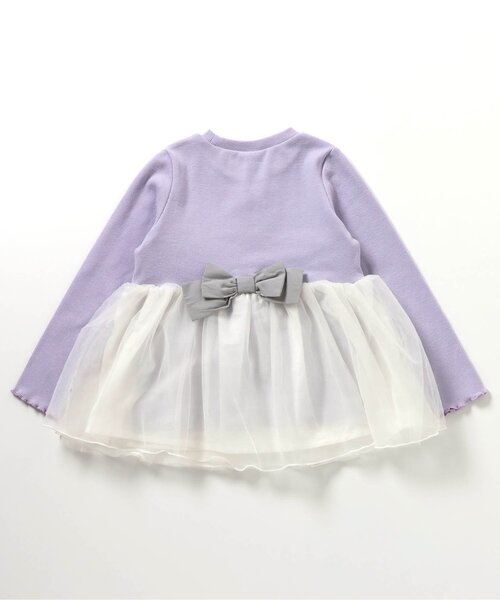 apres les cours（アプレレクール）の「【ジュニア対応】ネコモチーフチュールドッキングトップス（Tシャツ/カットソー・キッズ・ブラック/アイボリー・80/90/100/110/120/130/140）」の16枚目の写真