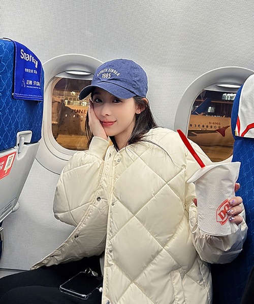 LAFFMO（ラフモ）の「ノーカラーミドル丈キルティングジャケット（ダウンジャケット/コート・レディース・ブラウン/ホワイト/ブラック・L/M/S）」の9枚目の写真