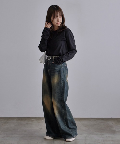 c/est(シーエ)の「c/est/シーエ CECILY フィッシュテール クルーネックロンT 秋物 秋服 2026年秋冬(Tシャツ/カットソー・レディース・ホワイト/ブラック・FREE)」の10枚目の写真