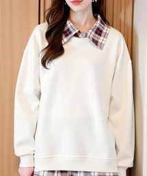 cammie（キャミー）の「チェックシャツ重ね着風トップス（シャツ/ブラウス・レディース）」