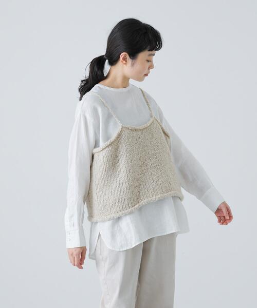 かぐれアルパカニットキャミソール アルパカウールブークレニットキャミソール(ニット/セーター