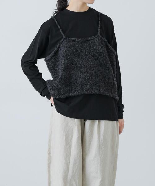 アルパカウールブークレニットキャミソール（ニット/セーター）｜か