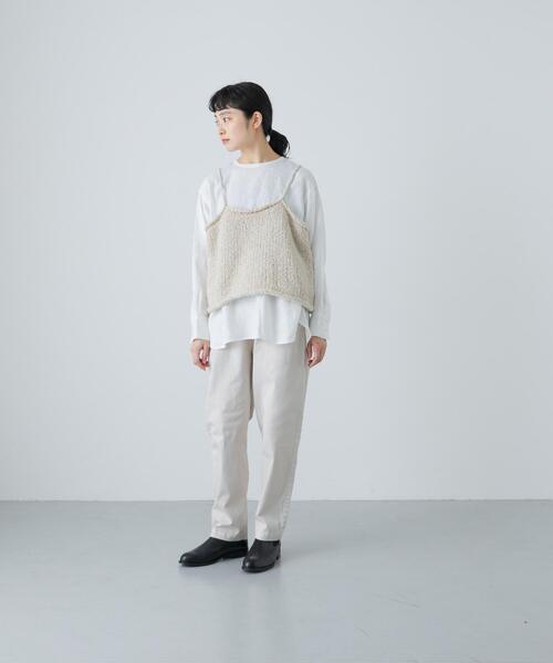 新品　かぐれ　今季　 2025秋冬　アルパカウールブークレニットキャミソール かぐれ（カグレ）の「アルパカウールブークレニットキャミソール