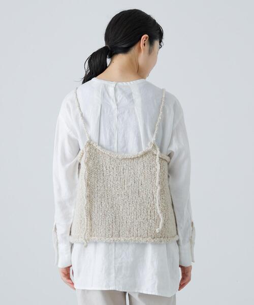 かくれ アルパカニットキャミソールベスト かぐれ｜アルパカウールブークレニットキャミソール - かぐれ