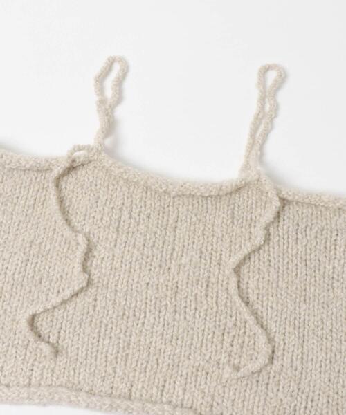 かぐれ（カグレ）の「アルパカウールブークレニットキャミソール（ニット/セーター・レディース・ライトベージュ/チャコールグレー・FREE）」の8枚目の写真