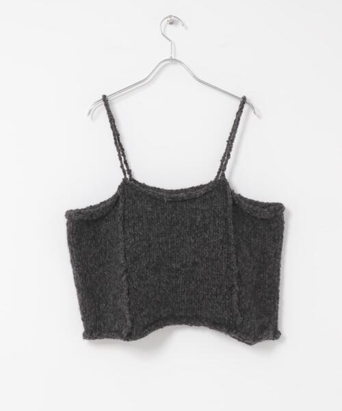 かぐれ（カグレ）の「アルパカウールブークレニットキャミソール（ニット/セーター・レディース・ライトベージュ/チャコールグレー・FREE）」の17枚目の写真