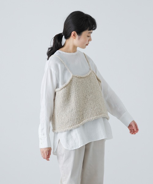 新品　かぐれ　アルパカウールブークレニットキャミソール アルパカウールブークレニットキャミソール（ニット/セーター）｜か