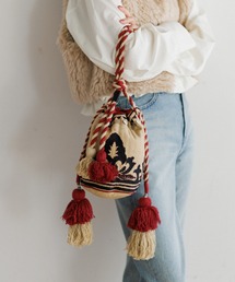 AMERICAN RAG CIE | 【MEN , WOMEN】LEIN マティ幾何学柄刺繍ドロストバッグ(ショルダーバッグ)