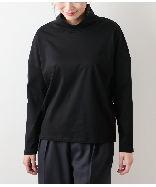 NEWYORKER(ニューヨーカー)の「オーガニックコットンスムース オフハイネックプルオーバー(Tシャツ/カットソー・レディース・ブラック/グレー系その他・M/L)」の8枚目の写真
