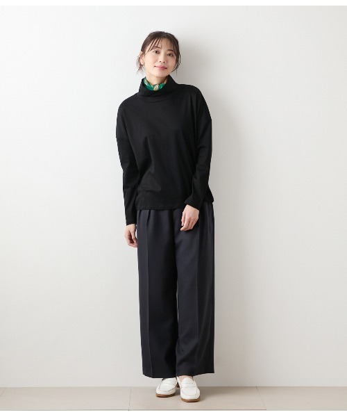 NEWYORKER(ニューヨーカー)の「オーガニックコットンスムース オフハイネックプルオーバー(Tシャツ/カットソー・レディース・ブラック/グレー系その他・M/L)」の12枚目の写真