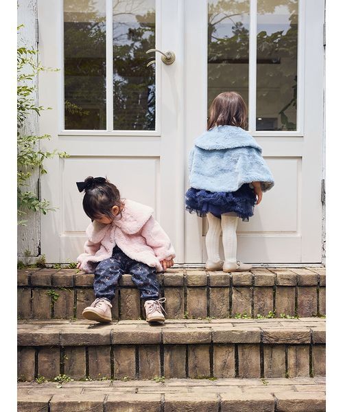 セール】フェイクファーフラワーモチーフポンチョ（その他ベビーウェア