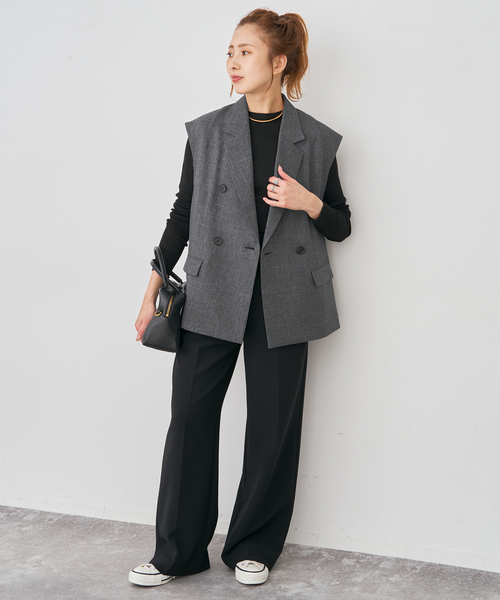 フロントダブルジレ カラーミックスツィードダブルブレストジレ（その他アウター）｜Spick