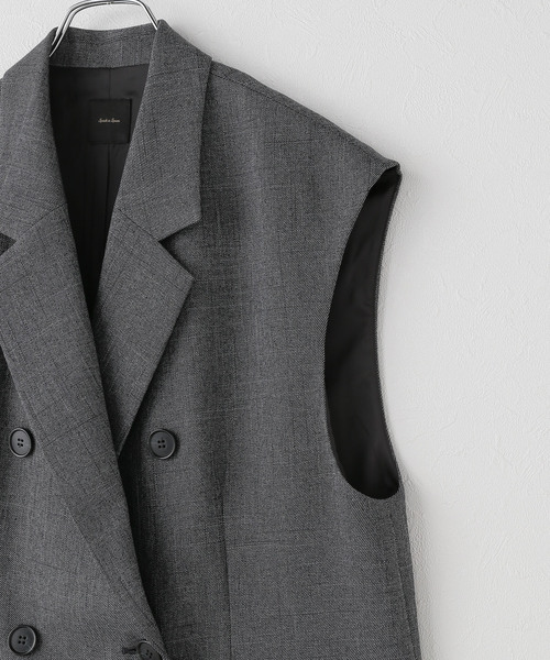 カラーミックスツィードダブルブレストジレ（その他アウター）｜Spick