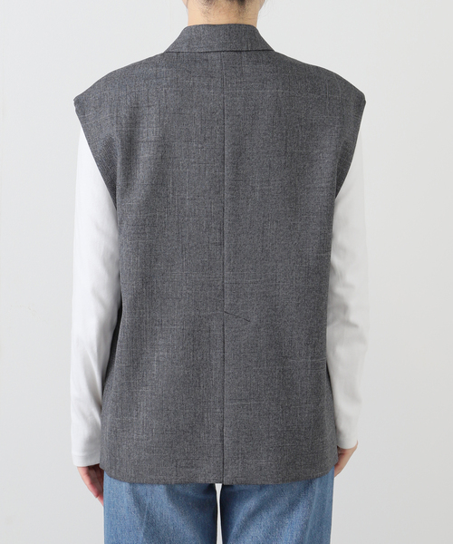 カラーミックスツィードダブルブレストジレ（その他アウター）｜Spick