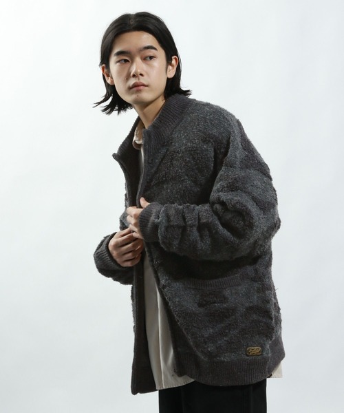 BAYFLOW（ベイフロー）の「ジャガードニットZIPブルゾン（ニット/セーター・メンズ・キャメル/チャコールグレー・LARGE/MEDIUM）」の2枚目の写真