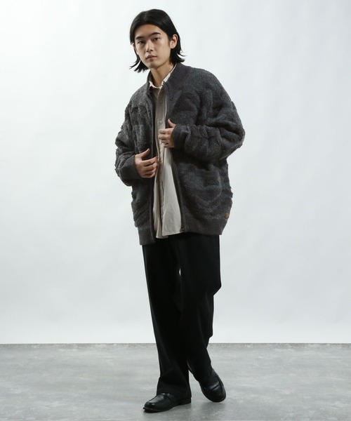 BAYFLOW（ベイフロー）の「ジャガードニットZIPブルゾン（ニット/セーター・メンズ・キャメル/チャコールグレー・LARGE/MEDIUM）」の3枚目の写真