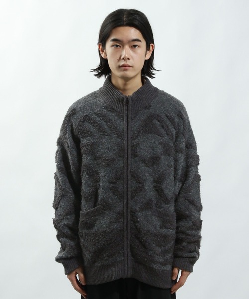BAYFLOW（ベイフロー）の「ジャガードニットZIPブルゾン（ニット/セーター・メンズ・キャメル/チャコールグレー・LARGE/MEDIUM）」の5枚目の写真