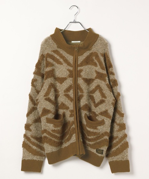 BAYFLOW（ベイフロー）の「ジャガードニットZIPブルゾン（ニット/セーター・メンズ・キャメル/チャコールグレー・LARGE/MEDIUM）」の8枚目の写真