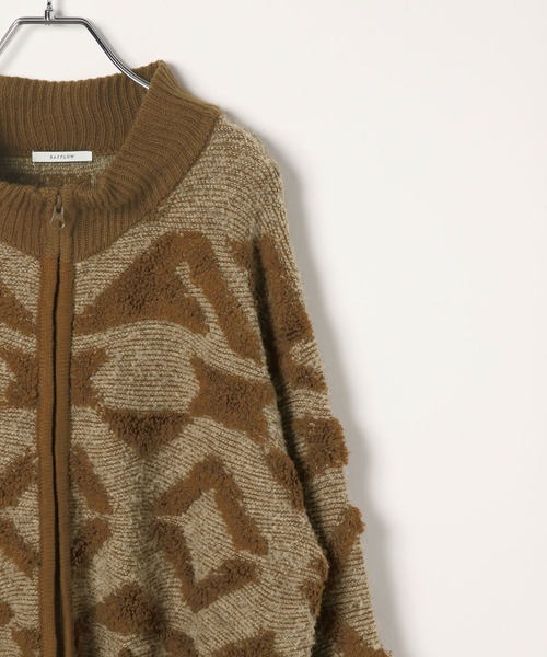 BAYFLOW（ベイフロー）の「ジャガードニットZIPブルゾン（ニット/セーター・メンズ・キャメル/チャコールグレー・LARGE/MEDIUM）」の12枚目の写真
