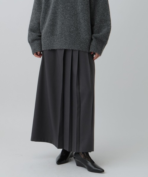 LEPSIM(レプシィム)の「サイドプリーツスカート 600212(スカート・レディース・チャコールグレー/ブラウン・FREE)」の6枚目の写真