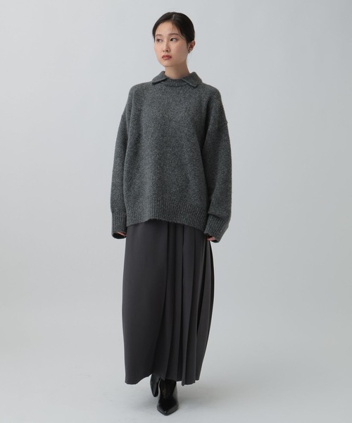 LEPSIM(レプシィム)の「サイドプリーツスカート 600212(スカート・レディース・チャコールグレー/ブラウン・FREE)」の9枚目の写真