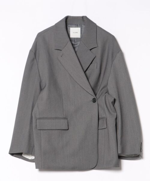 CLANE（クラネ）の「CLANE/クラネ/2WAY TAILORED OVER JACKET（テーラードジャケット・レディース・グレー/ブラック・1）」の5枚目の写真