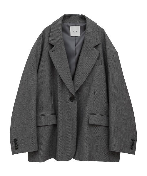CLANE（クラネ）の「CLANE/クラネ/2WAY TAILORED OVER JACKET（テーラードジャケット・レディース・グレー/ブラック・1）」の2枚目の写真