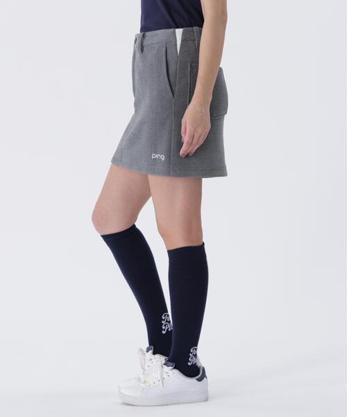 【ホワイト】全方向ストレッチ ニットコーデュロイ台形スカート <LADIES LINE> (LADIES) セール】【PING APPAREL】全方向ストレッチ ニットコーデュロイ台形