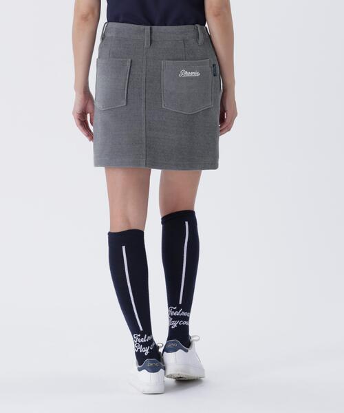 【ホワイト】全方向ストレッチ ニットコーデュロイ台形スカート <LADIES LINE> (LADIES) セール】【PING APPAREL】全方向ストレッチ ニットコーデュロイ台形