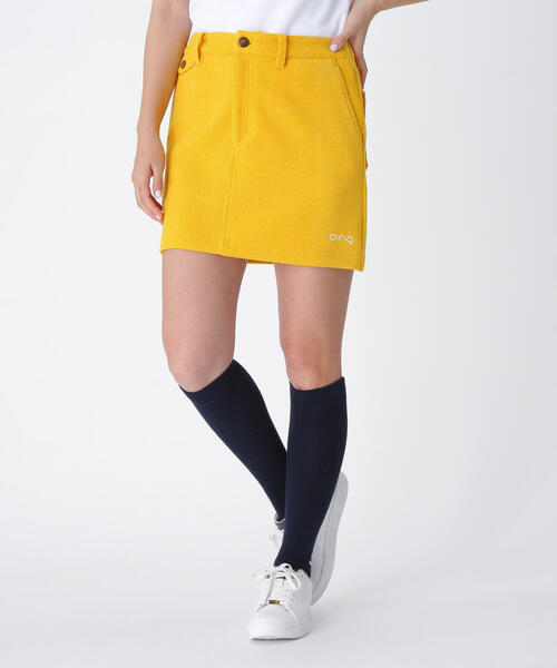 【ホワイト】全方向ストレッチ ニットコーデュロイ台形スカート <LADIES LINE> (LADIES) セール】【PING APPAREL】全方向ストレッチ ニットコーデュロイ台形