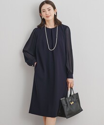 トリアセダブルジョーゼット シフォンスリーブ ワンピース