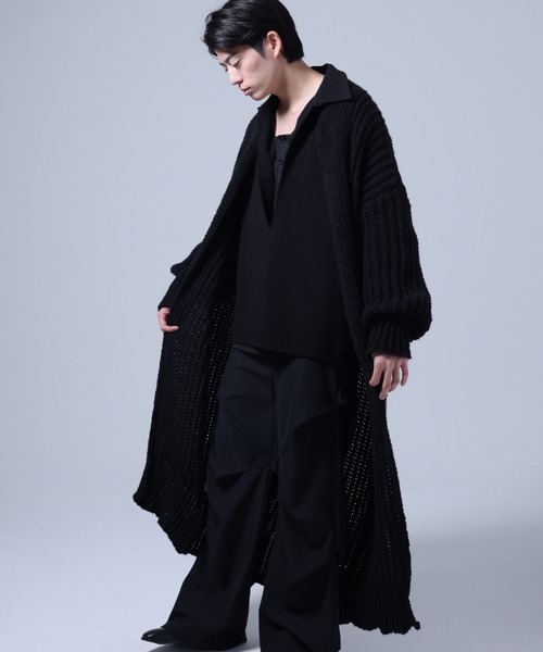 セール】Chunky knit long gown cardigan / チャンキーニット ロング