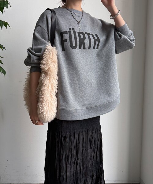 DouDou（ドゥドゥ）の「【WEB限定】裏起毛ヘムラインロゴトップス（Tシャツ/カットソー・レディース・ベージュ/グレー/ブルー・FREE）」の10枚目の写真