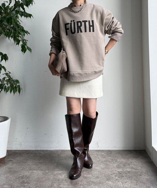 DouDou（ドゥドゥ）の「【WEB限定】裏起毛ヘムラインロゴトップス（Tシャツ/カットソー・レディース・ベージュ/グレー/ブルー・FREE）」の14枚目の写真