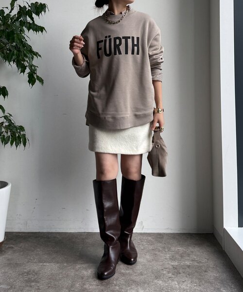 DouDou（ドゥドゥ）の「【WEB限定】裏起毛ヘムラインロゴトップス（Tシャツ/カットソー・レディース・ベージュ/グレー/ブルー・FREE）」の15枚目の写真