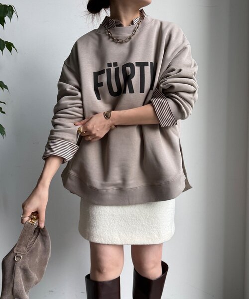 DouDou（ドゥドゥ）の「【WEB限定】裏起毛ヘムラインロゴトップス（Tシャツ/カットソー・レディース・ベージュ/グレー/ブルー・FREE）」の20枚目の写真