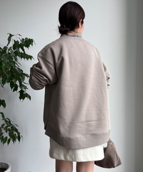 DouDou（ドゥドゥ）の「【WEB限定】裏起毛ヘムラインロゴトップス（Tシャツ/カットソー・レディース・ベージュ/グレー/ブルー・FREE）」の21枚目の写真