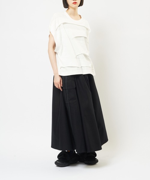 gomme（ゴム）の「サイドラインフレアスカート（スカート・レディース・ブラック・MEDIUM）」の14枚目の写真