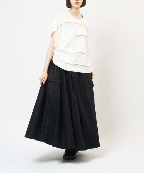 gomme（ゴム）の「サイドラインフレアスカート（スカート・レディース・ブラック・MEDIUM）」の16枚目の写真