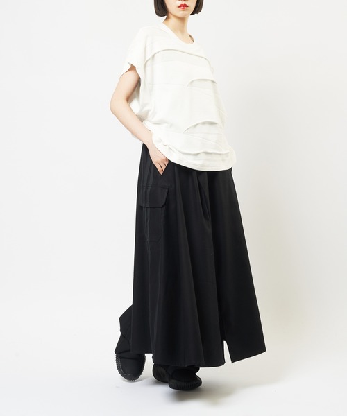 gomme（ゴム）の「サイドラインフレアスカート（スカート・レディース・ブラック・MEDIUM）」の17枚目の写真