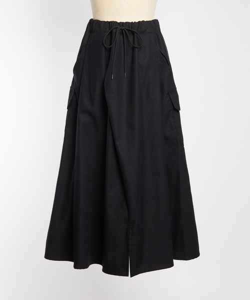 gomme（ゴム）の「サイドラインフレアスカート（スカート・レディース・ブラック・MEDIUM）」の5枚目の写真